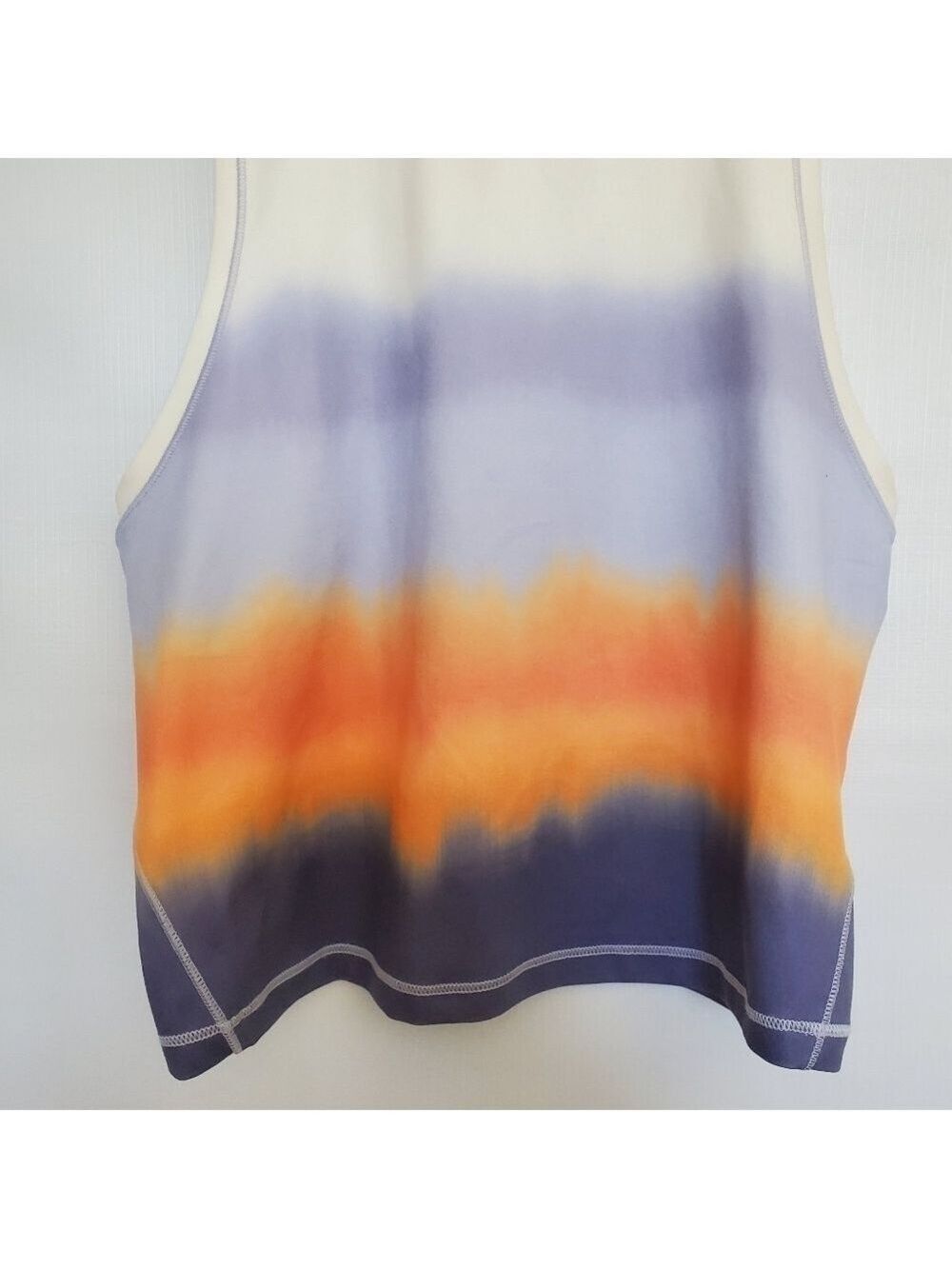 ATHLETA SHANTI PRINT OMBRE CROP TANK RACERBACK WHITE ORANGE PURPLE WOMENS ( S ) - Picture 4 of 10